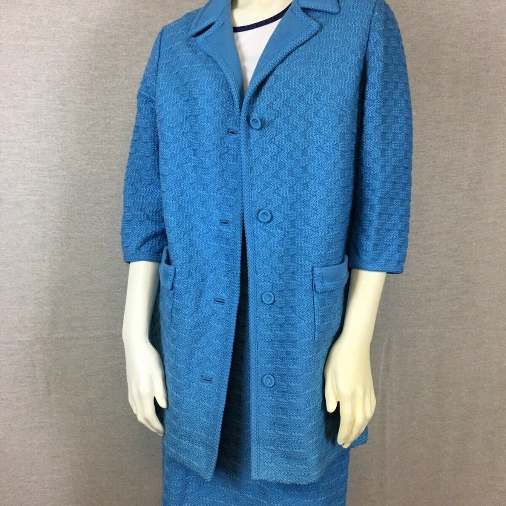 Butte Knit 100% Wool Blue Button Up Long Sweater